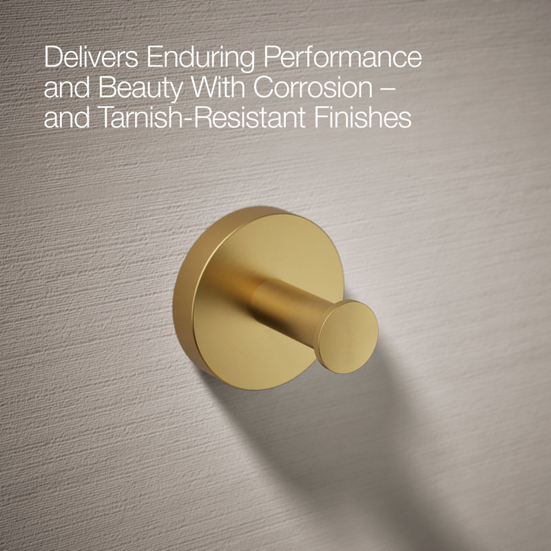 Elate Robe Hook, Vibrant Brushed Moderne Brass