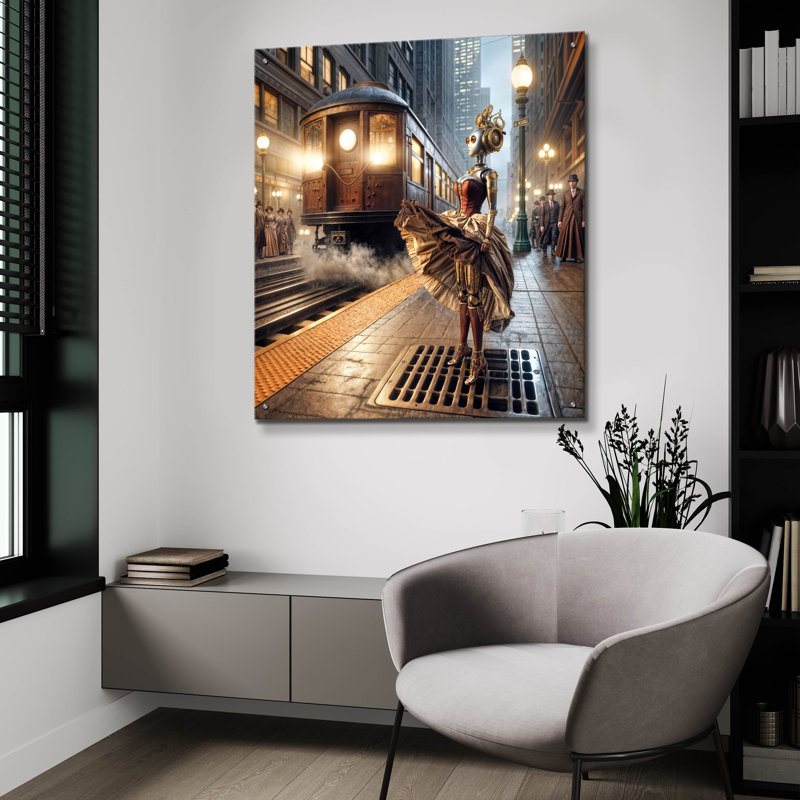 Art mural en verre acrylique épique «Cyber Marilyn» par Rey Klimt, 36 po x 36 po, H 36 po x l 36 po