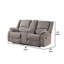 Causeuse inclinable manuelle Cem, coussin capitonné, chenille gris moka