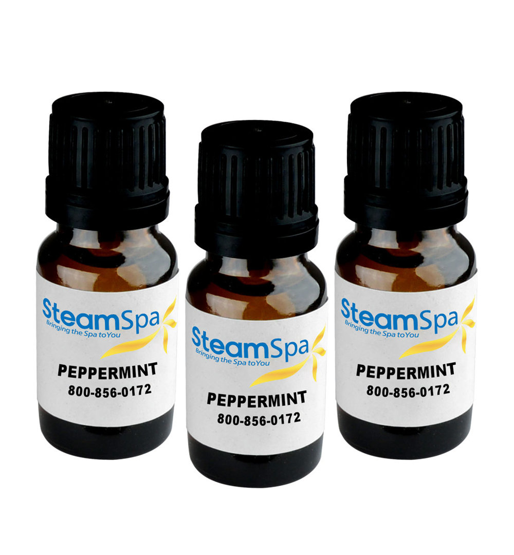 SteamSpa 10ml Bottle Essence of Peppermint Aromatherapy Oil Extract Value Pack of 3 (Set of 3) Steam Spa