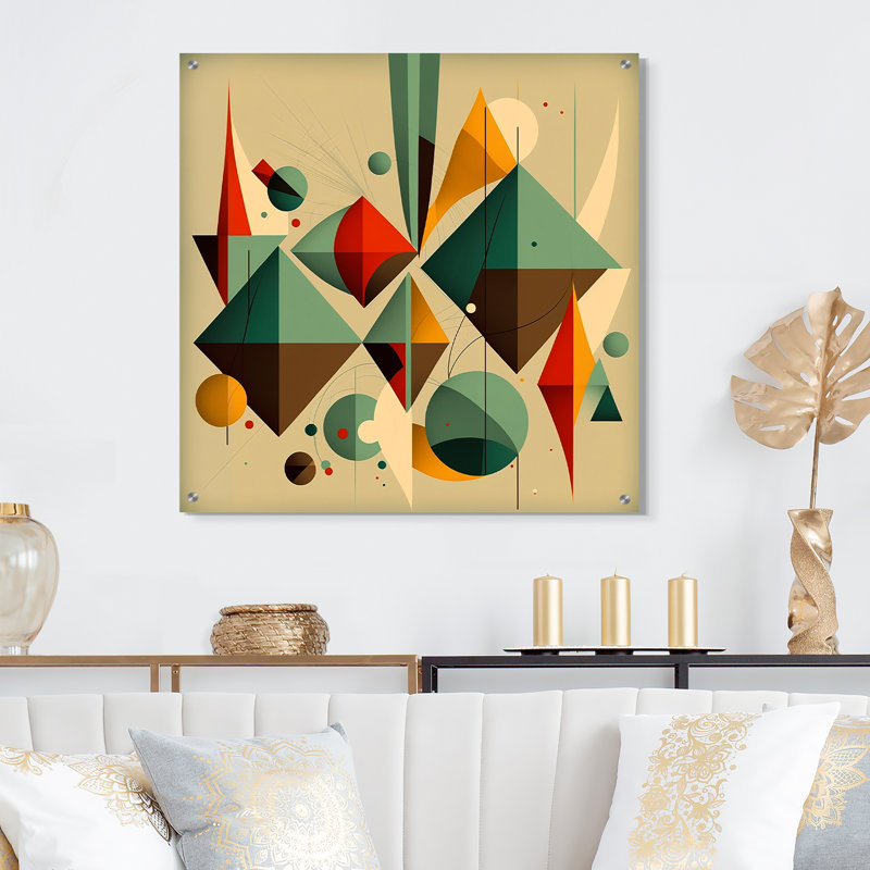 Mid-Century rétro Dimensions III - Art abstrait moderne Mid-Century en acrylique, H 36 po x l 36 po