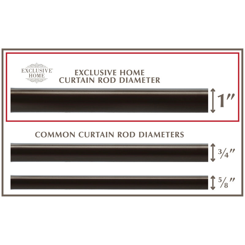 Nikhat Adjustable Single Curtain Rod, 36" - 72", Bronze