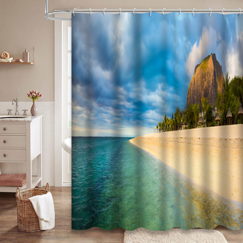 Rideau de douche White Sandy Beach, L 72 po x l 78 po