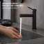 Robinet de lavabo de salle de bain à un trou, poignée simple avec drain Noir-126450670
