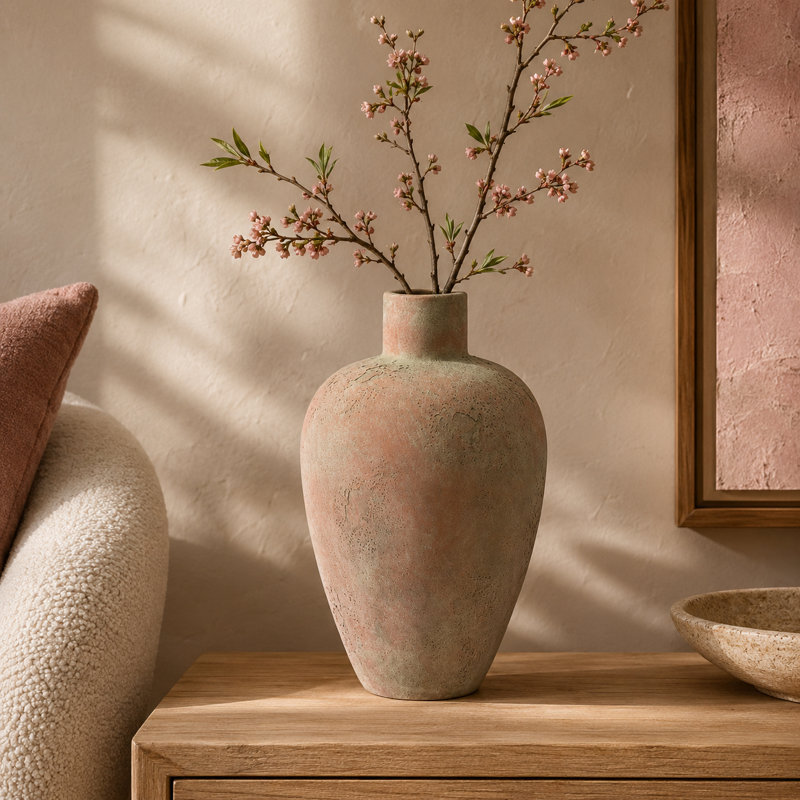 Vase décoratif large en céramique Cole and Grey, Beige