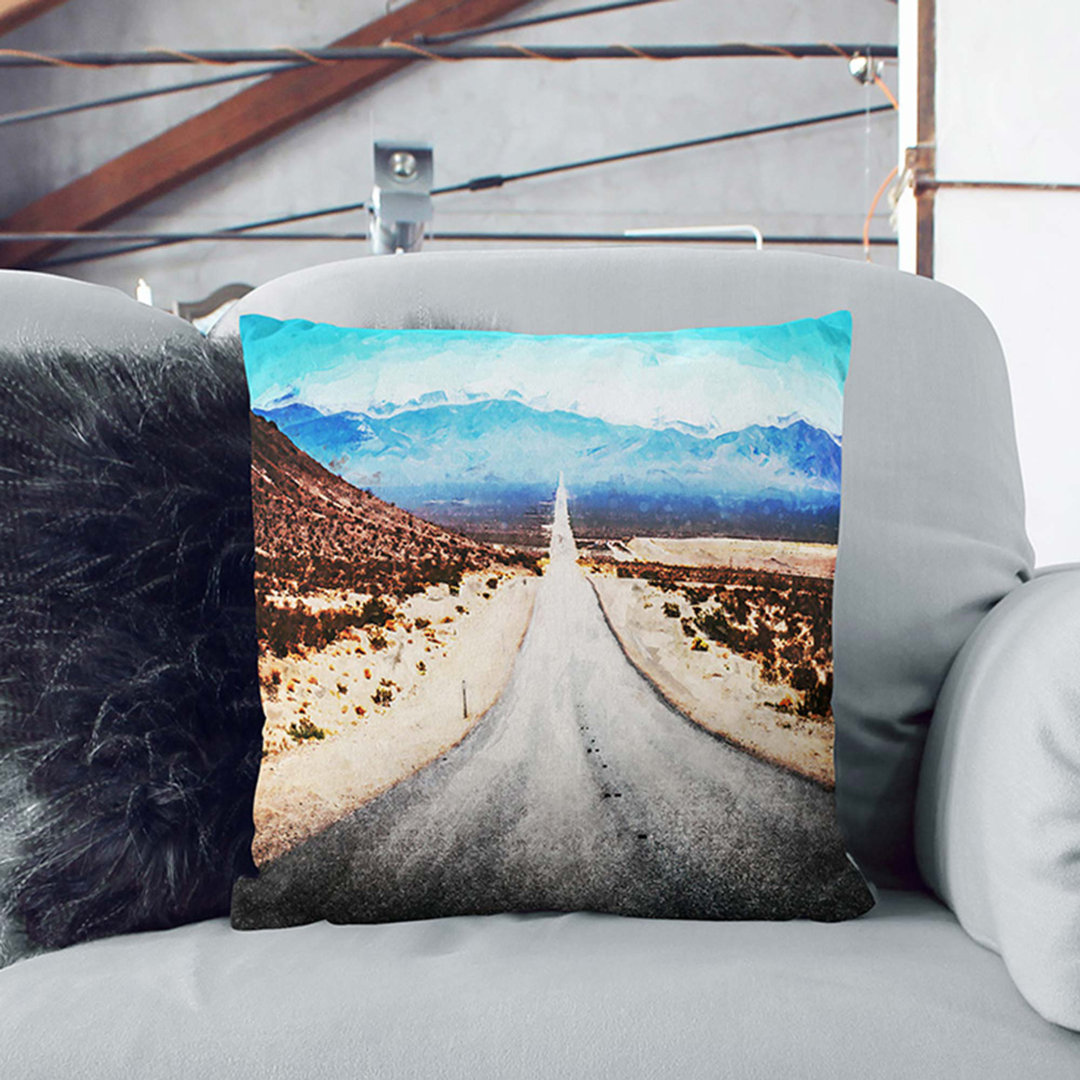 Death Valley in the Mojave Desert in Abstract Cushion with Filling