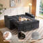 Canapé-lit convertible 65 po 3-en-1, canapé-lit coulissant avec table d'appoint pivotante à 360 °, canapé moderne revêtu de velours chenille, canapé peu encombrant pour salon, appartement et chambre d'amis, noir-130841210