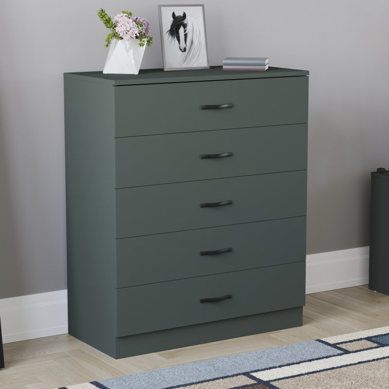 Maybery 5 Drawer 75Cm W Chest, Jasper Green