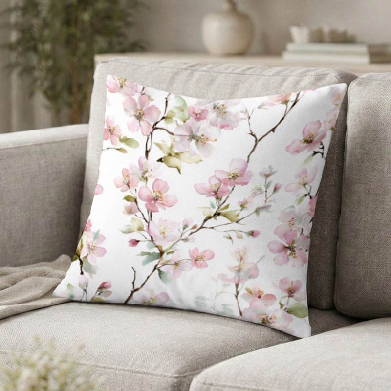 Coussin Floral, H 16 po x l 16 po