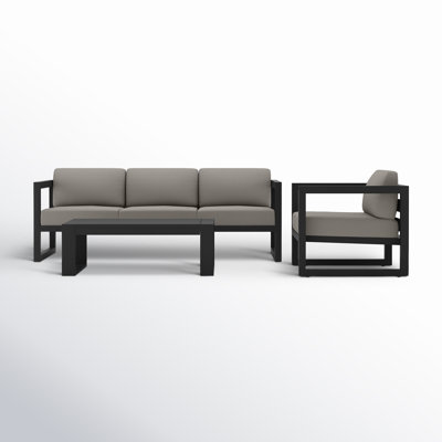 Smith 3 Piece Sofa Seating Group with SunbrellaCushions