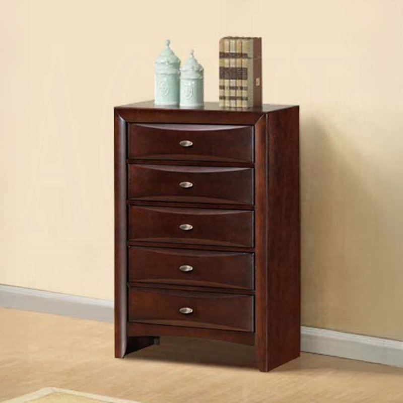 Commode 5 tiroirs Ireland, finition espresso, Espresso