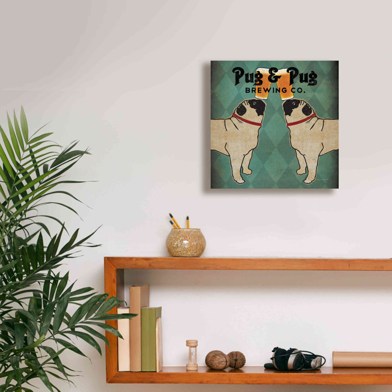 «Pug And Pug Brewing Square» par Ryan Fowler, H 12 po x l 12 po