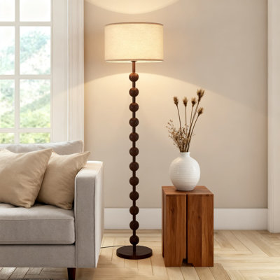 Lampe sur pied moderne à intensité variable avec télécommande, grand luminaire sur pied avec abat-jour en tissu et ampoule DEL E26 pour le salon, la chambre à coucher et le bureau à domicile