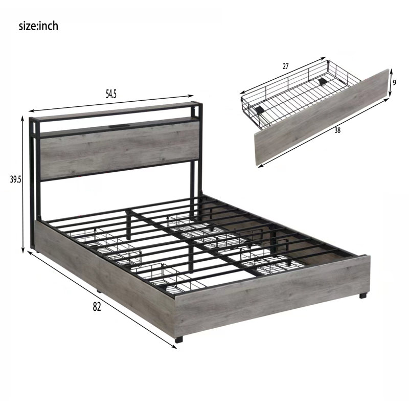 Cadre de lit sans matelas, Double