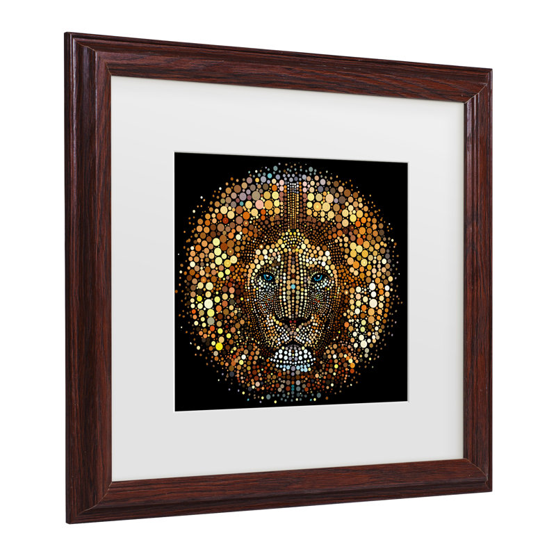 ALI Chris «Paint Dawb Lion», art encadré mat, H 13,75 po x l 13,75 po x P 0,75 po, Brun