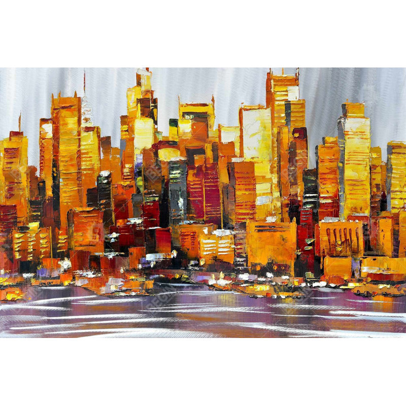 «Orange Buildings» sur toile