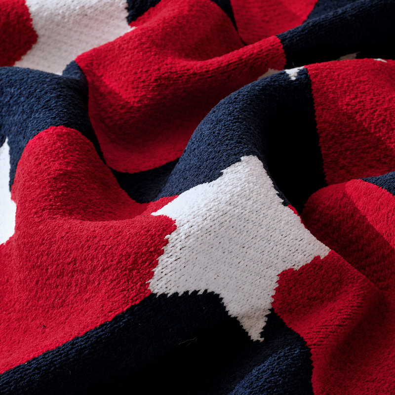 Jeté en tricot de chenille de juillet 4th Patriotic