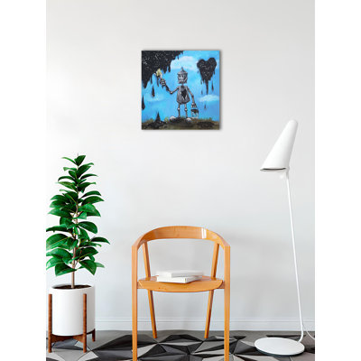 ACHAT D'ART POUR MOINS Officiellement sous licence Tin Man Black Heart, œuvre d'art originale par Ed Capeau