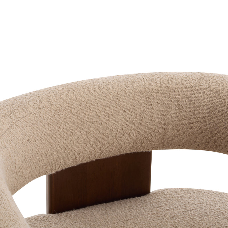 Melanney Modern Upholstered Fabric Accent Armchair, Camel Boucle