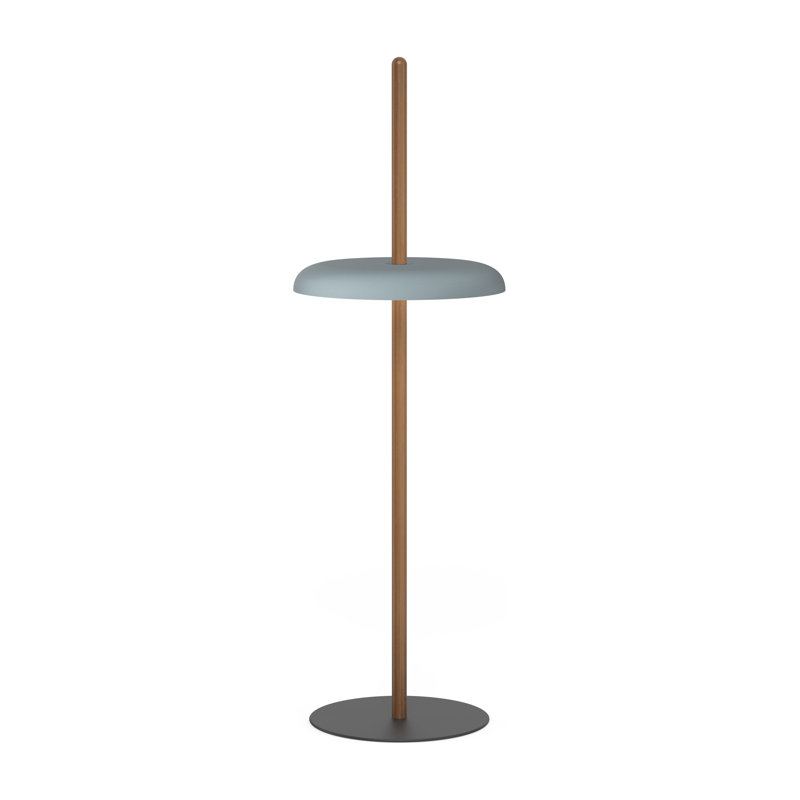 Nivél Floor Lamp, Slate Blue, Walnut