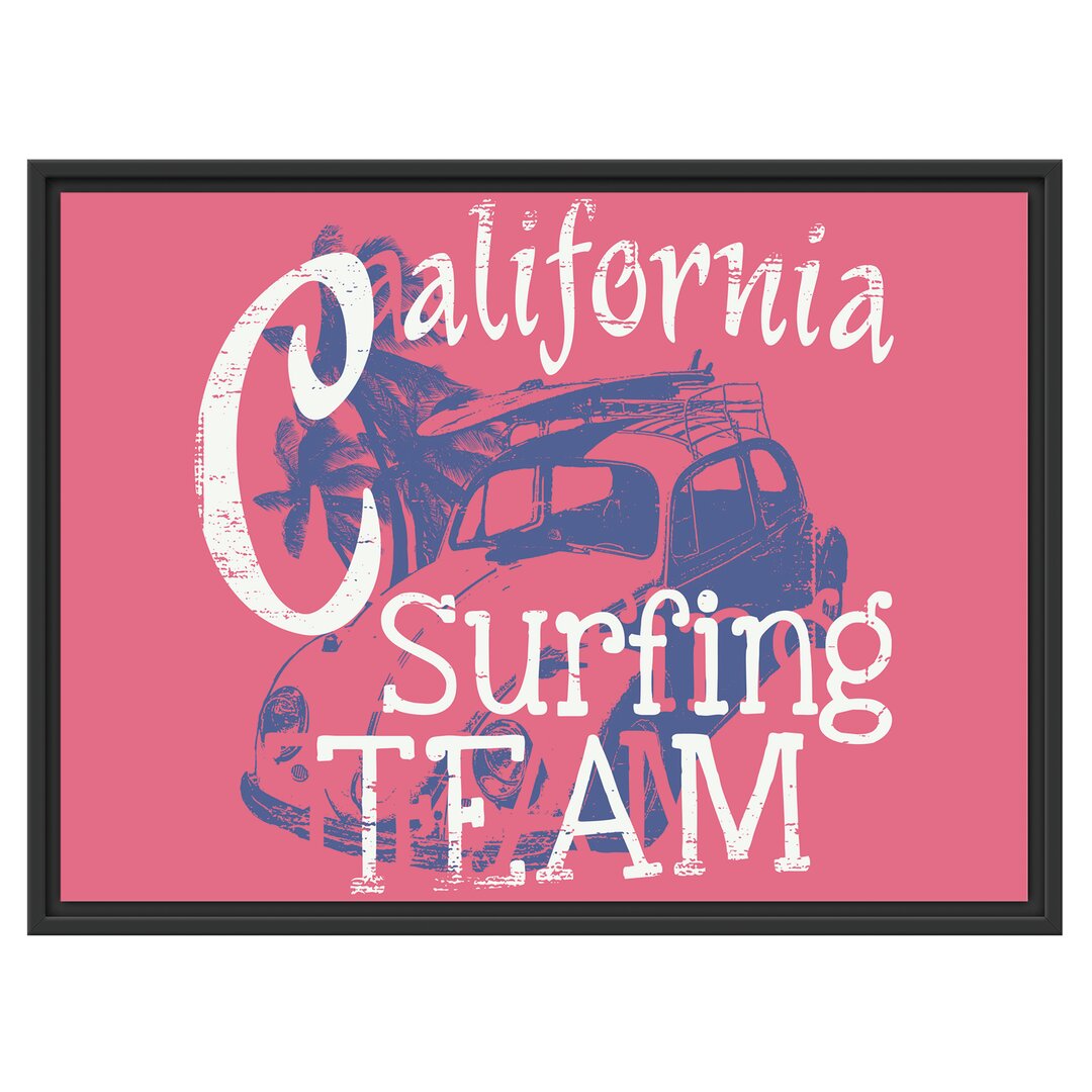 Gerahmtes Wandbild California Surfing - Team Light