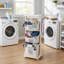 Panier à linge à roulettes en plastique à 3 niveaux avec poignées, support de rangement moderne pour la maison