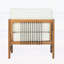 Chaise d'extérieur en bois d'acacia avec coussin beige, corde moderne pour une assise élégante et confortable