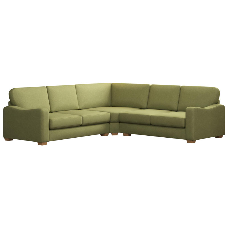 Theadford Corner with two seats both sides, Fixed Back, Late Faux Fur