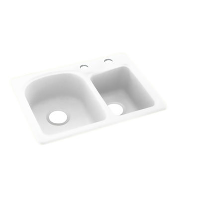 25 " L Double Bowl Solid Surface Kitchen Sink