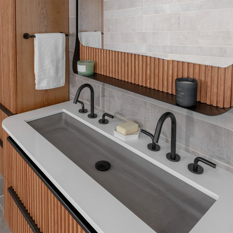 Cigno Widespread Bathroom Faucet with Drain Assembly, Brushed Nickel