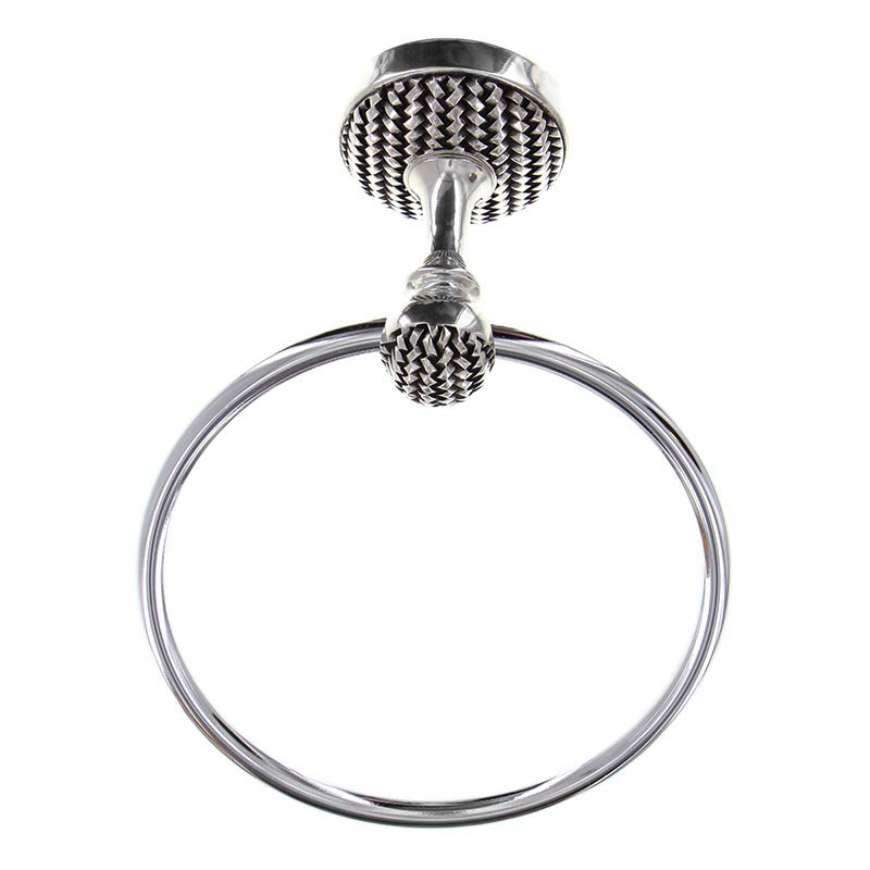 Cestino Wall Mounted Towel Ring, Antique Silver
