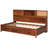 Walnut Twin Wooden Daybed Featuring 3 Storage Drawers, Upper Soft Board, Shelf And For Practical Organized Decor Size With Stylish Functional Lounge