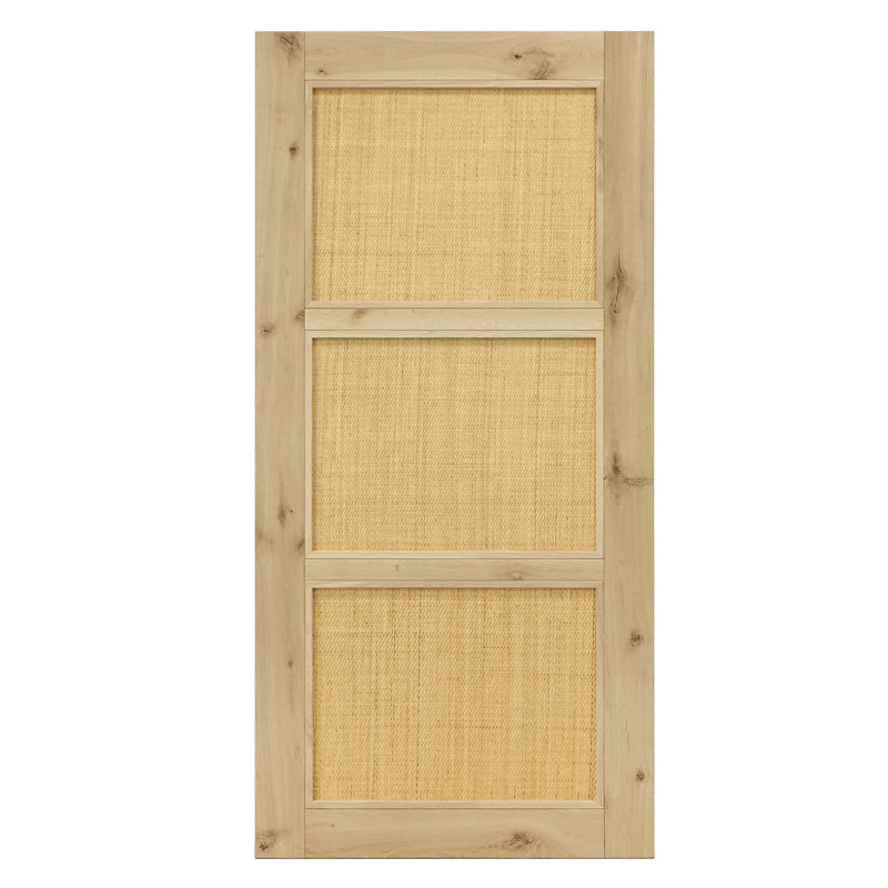 Alondria Oak with Rattan Barn Door, Unfinished