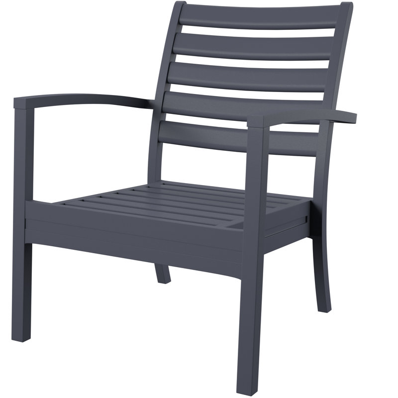 Quadis Upholstered Club Chair, Dark Gray, Canvas Charcoal Sunbrella® Canvas