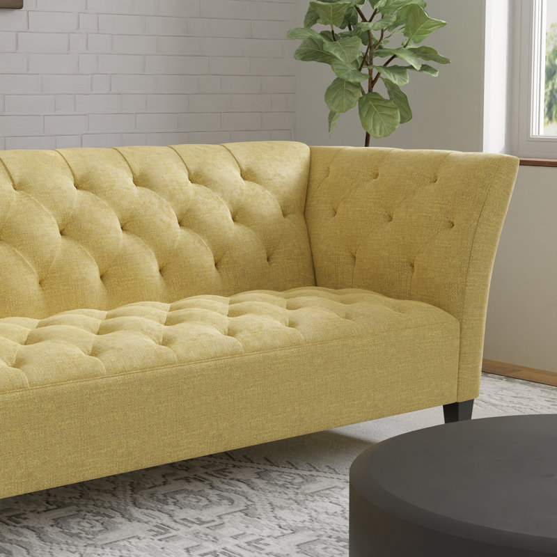 Carruth Upholstered 91'' Sofa, Bella Asphalt Performance Velvet