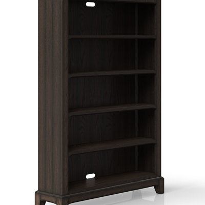 Bibliothèque traditionnelle 6 pieds chocolat - bois massif +, bureau à domicile, H 72 po x l 49 po x P 13,5 po, 129 lb au pied, pour et pour le bureau