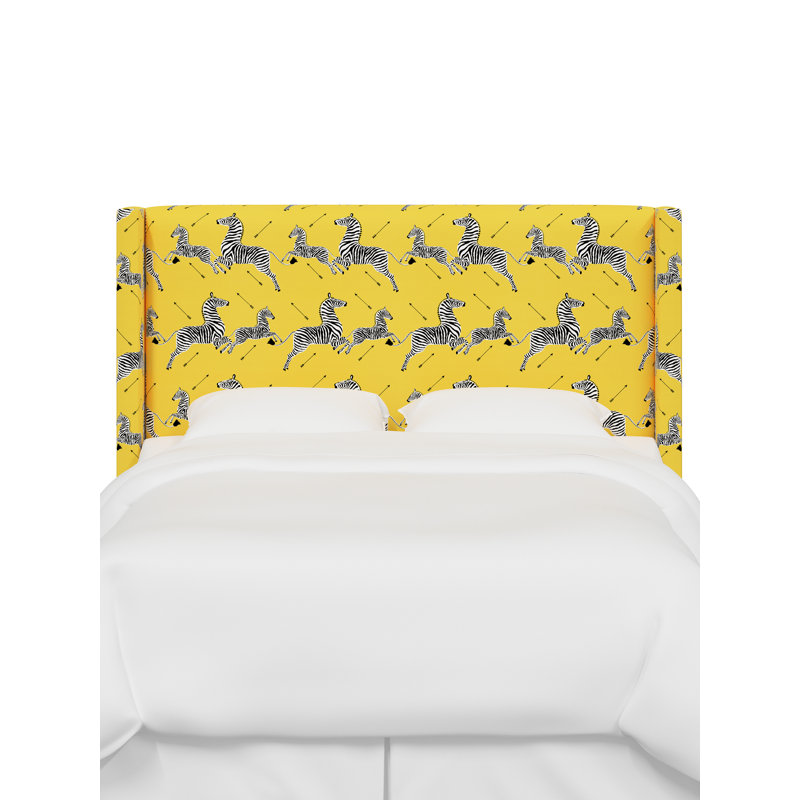 Hudson Upholstered Headboard, California King, Scm Zebras Sunbeam Linen