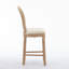 Ensemble de 2 tabourets de bar en bois massif de qualité française avec dossier rembourré beige