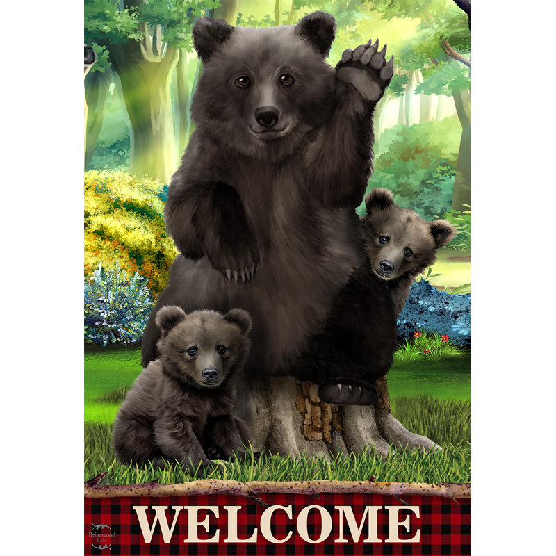 Drapeau de jardin «Black Bear Welcome»