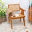 Stained Teak Wood and Natural Rattan Chair-1608888818