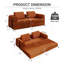 Canapé-lit convertible avec coussin cylindrique - Coussin en velours côtelé avec cadre de forme fixe pour le salon, la chambre à coucher, le salon, le studio-orange