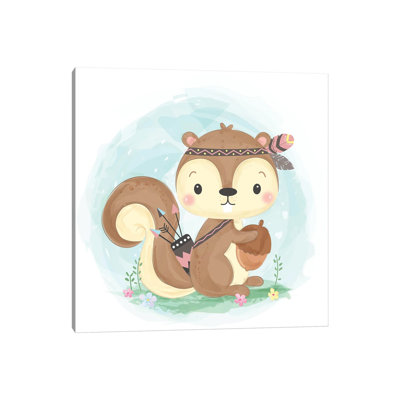 Squirrel For Children's Room by Art Mirano - Wrapped Canvas Print