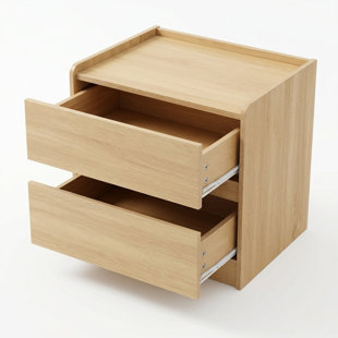 19.68''W Oak  Nightstand With Two Drawers