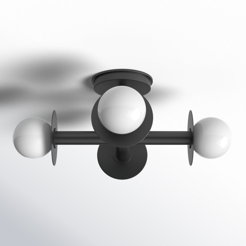 Nodes 4 - Light Semi Flush Mount, Midnight Black