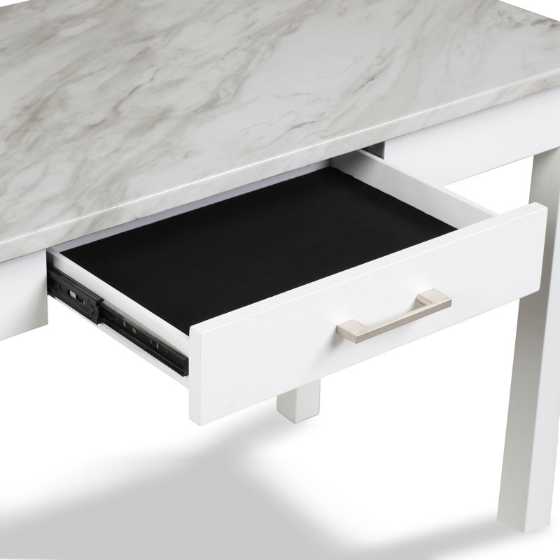 Marble Top Solid Wood Base Writing Desk