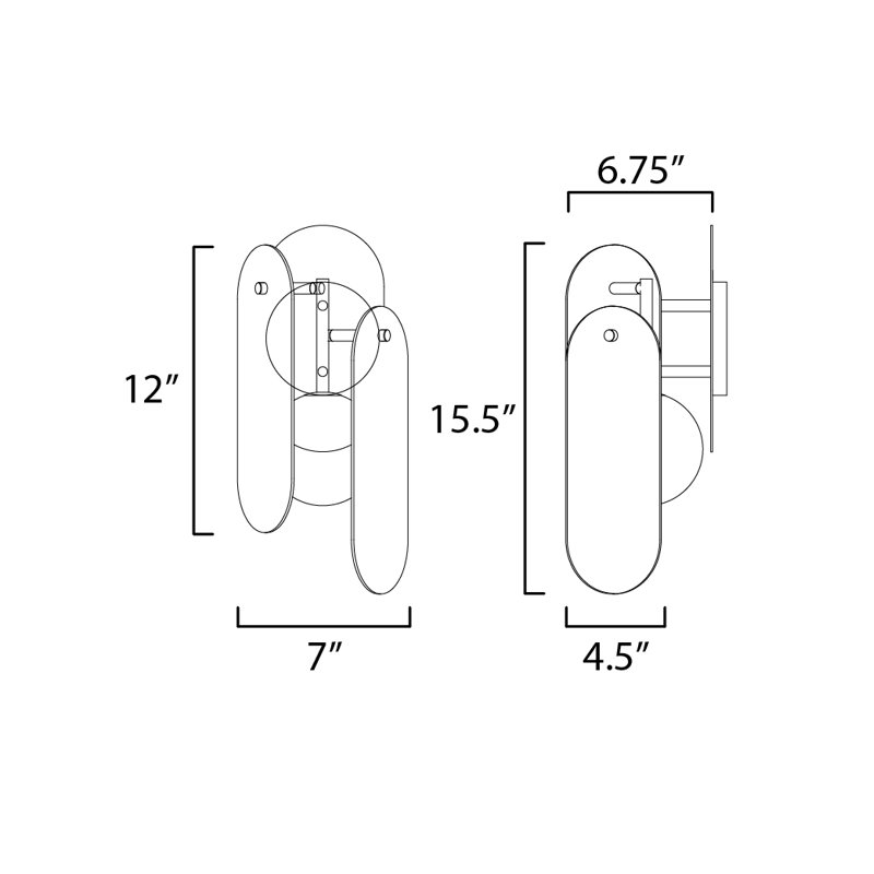 Megalith 1 - Light Armed Sconce, Brushed Bronze/Striae Arya