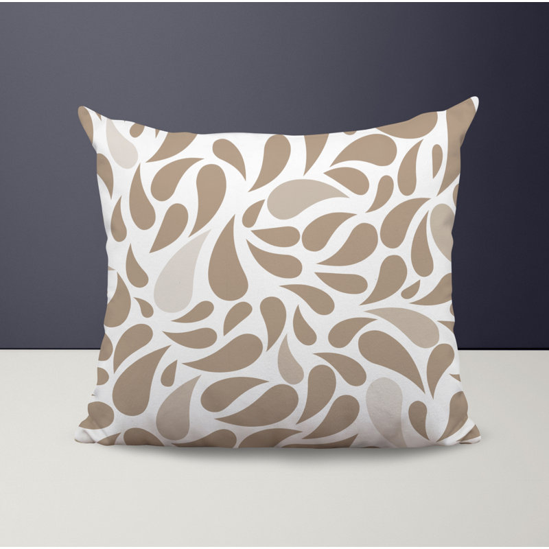 Outdoor Reversible Throw Pillow, Beige, 15W" x 15H"