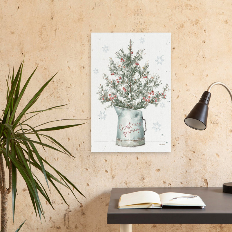 A Christmas Weekend II Greenery - Animals Berries Bouquets Branches Art, 24" H x 16" W