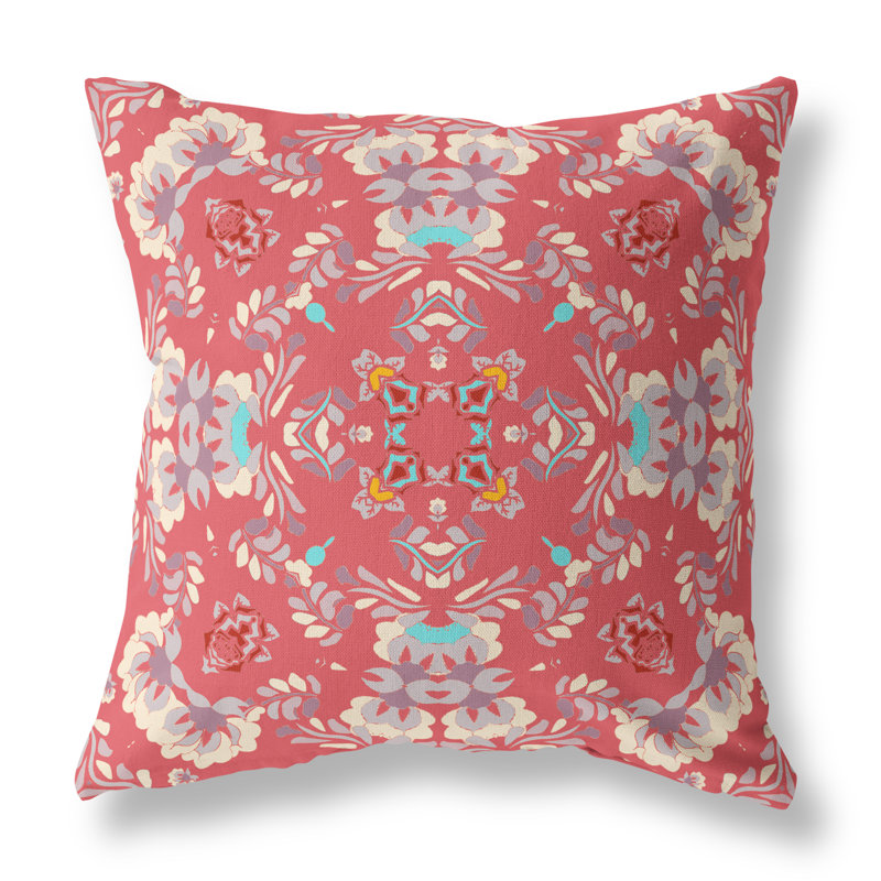 Housse et insert de couleur carrée, 18" x 18", Fermeture à glissière, Rouge