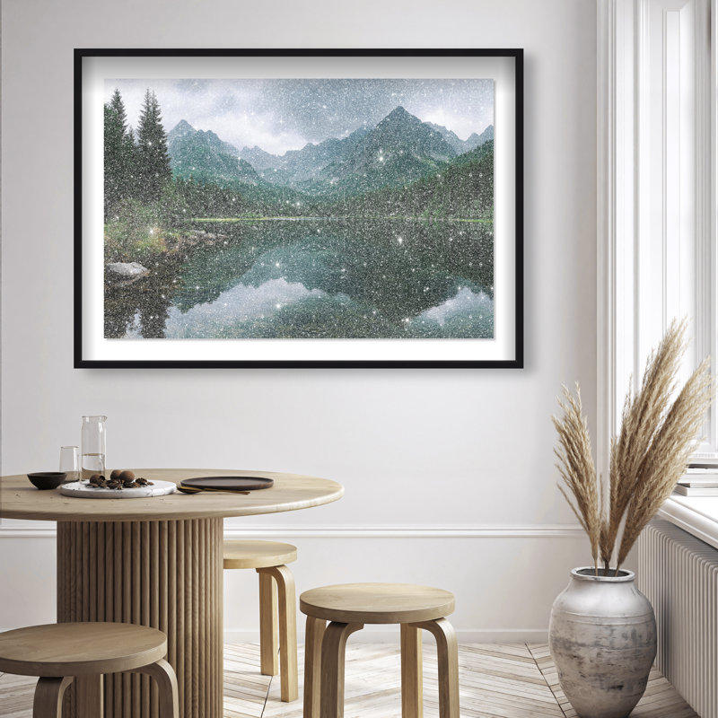 Mountain Mirror I Print by Oliver Gal, 37.5" H x 55.5" W, Black Shadowbox